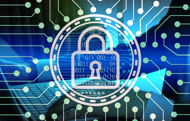 istock Double exposure of businessman use laptop with padlock technology, Cyber Security Data Protection Business Technology Privacy concept 1030208002