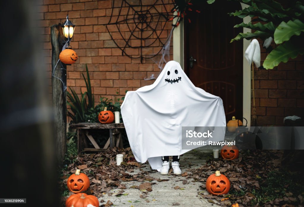 Ghost costume for Halloween party Ghost Stock Photo