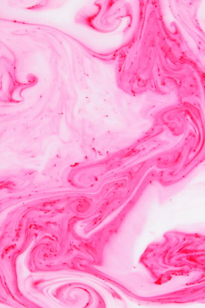 istock Fluid art. Color pattern on the liquid. Abstract colorful background. Pink pattern with the divorces on the liquid. Contemporary Art 1030218048