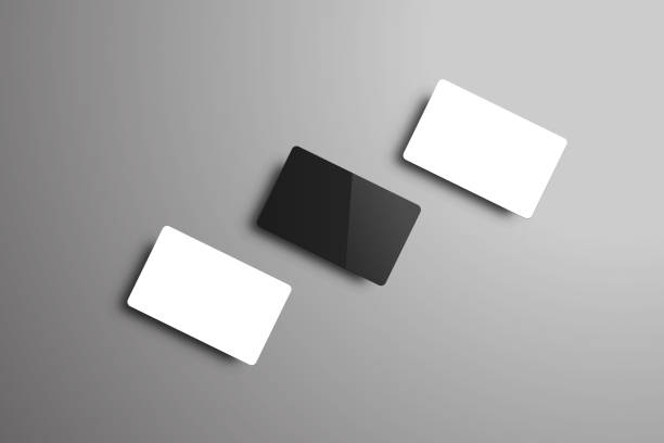 istock vector mockup of three bank or gift cards lying on a diagonal. 1030222946
