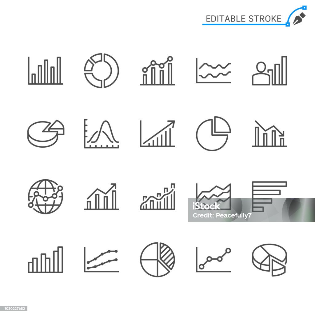 Icone delle linee statistiche. Tratto modificabile. Pixel perfetto. - arte vettoriale royalty-free di Icona Icone delle linee statistiche. Tratto modificabile. Pixel perfetto. - arte vettoriale royalty-free di Icona