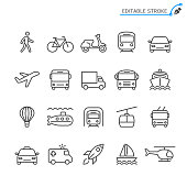 istock Transportation line icons. Editable stroke. Pixel perfect. 1030227750