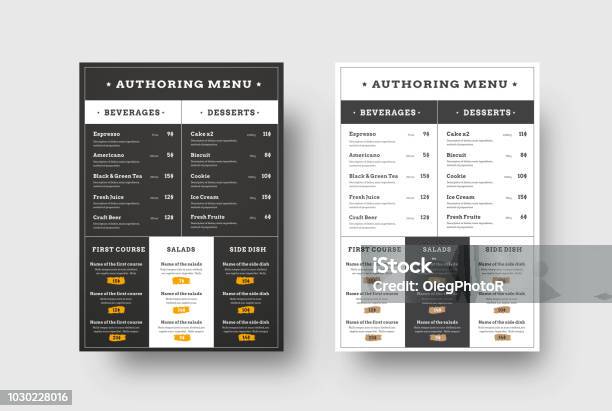 Menu Modello Vettoriale Per Caffè E Ristoranti Blocchi Per Il Menu - Immagini vettoriali stock e altre immagini di Menù