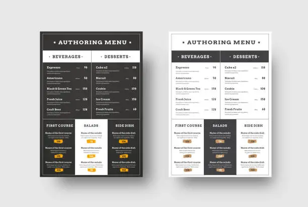 Vector illustration of Vector template menu for cafes and restaurants blocks for the menu.