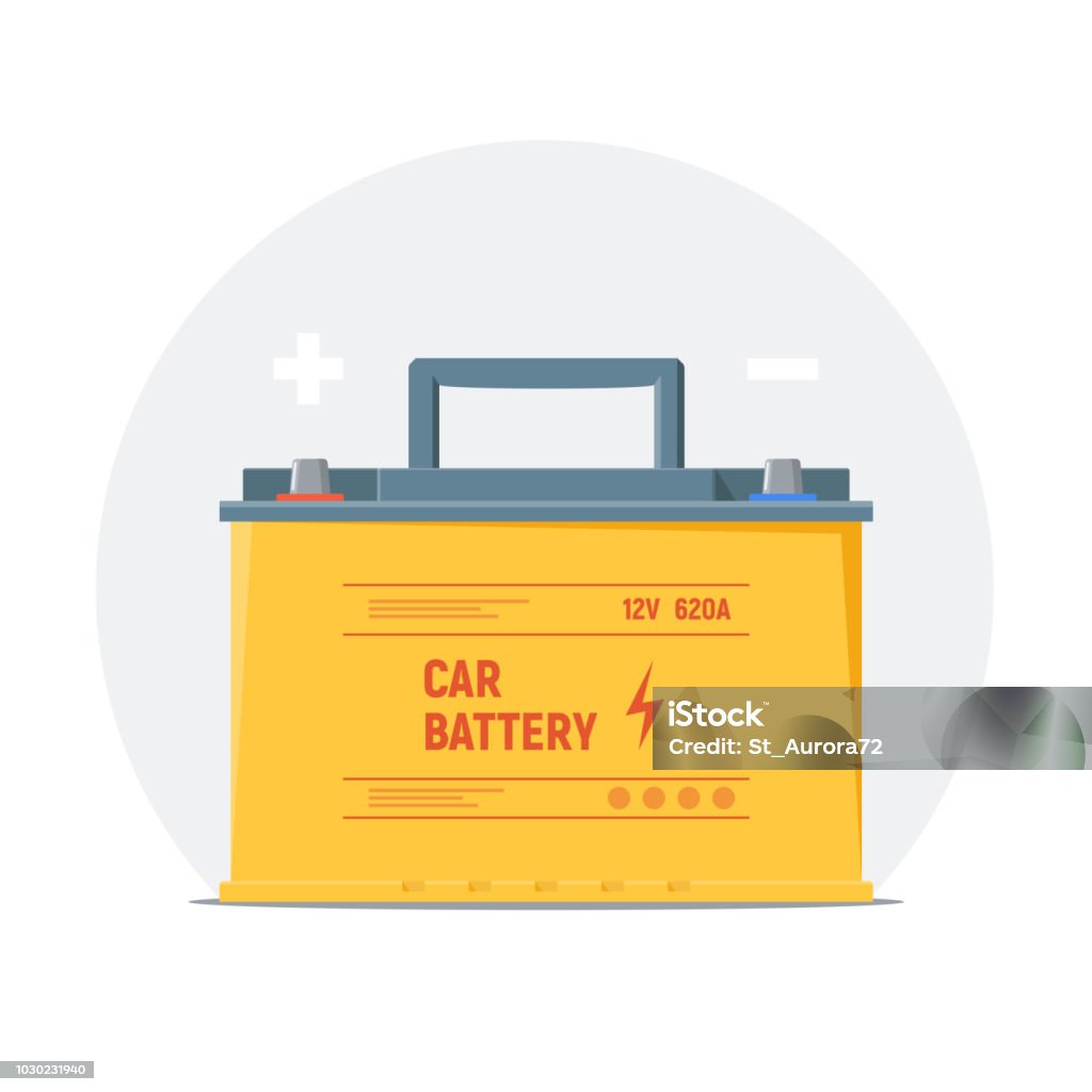 udrydde jeg lytter til musik omfatte Car Battery Icon Isolated Yellow Battery With Plus And Minus Symbols  Element Of Infographics Check Charge And Use Car Battery Vector  Illustration Stock Illustration - Download Image Now - iStock