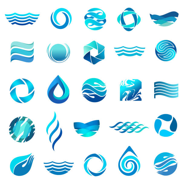 ilustrações de stock, clip art, desenhos animados e ícones de water icon set. vector icon design - natural pool illustrations