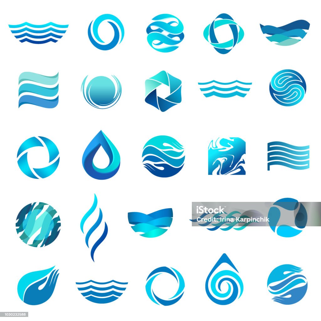 Water icon set. Vector icon design Logo stock vector