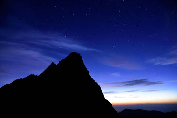 istock Mountain silhouette before dawn, mt.Yarigatake, Japan 1030235192