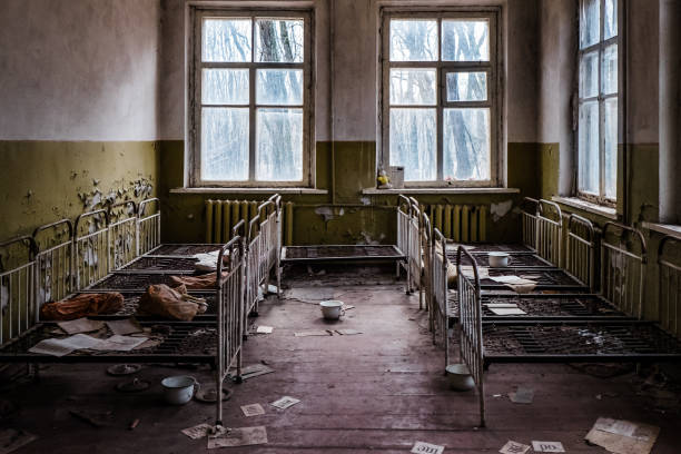 Abandoned kindergarten in Chernobyl Exclusion Zone Abandoned kindergarten in Chernobyl Exclusion Zone pripyat city photos stock pictures, royalty-free photos & images
