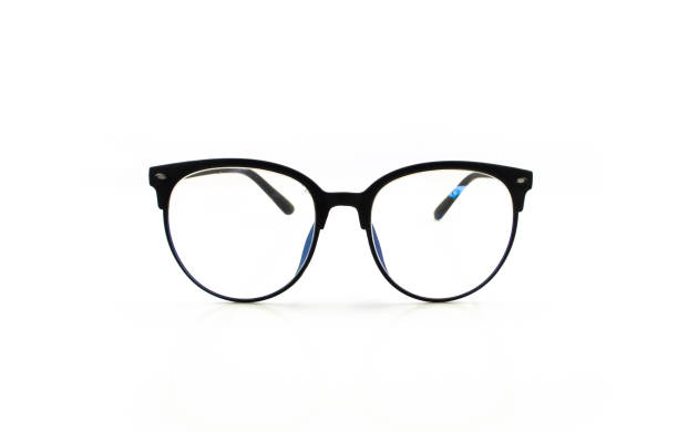 istock Close up black business glasses isolated on white background 1030235920