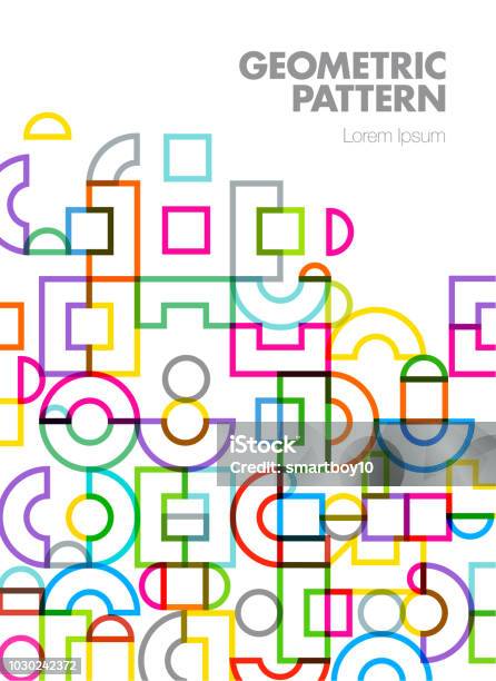 Abstract Geometric Cover Design Stock Illustration - Download Image Now - Geometric Shape, Pattern, Backgrounds