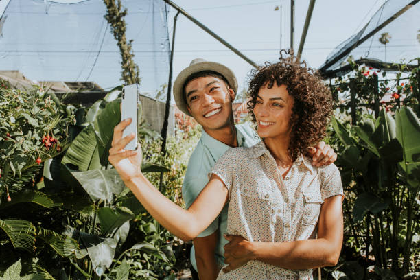 istock Friends taking a selfie at a garden 1030243102
