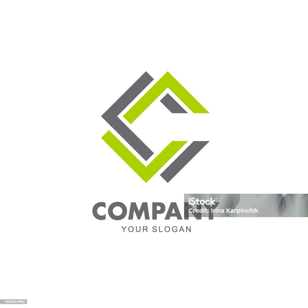 Sinal de emblema do projeto vector para o negócio. Ícone de carta C - Vetor de Logotipo royalty-free