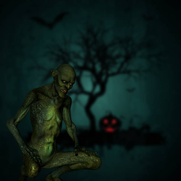 istock 3D demon on a defocussed Halloween background 1030246494