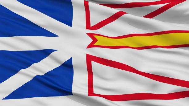 istock Newfoundland And Labrador City Flag, Canada, Closeup View 1030250880