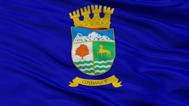istock Coyhaique City Flag, Chile, Closeup View 1030254170