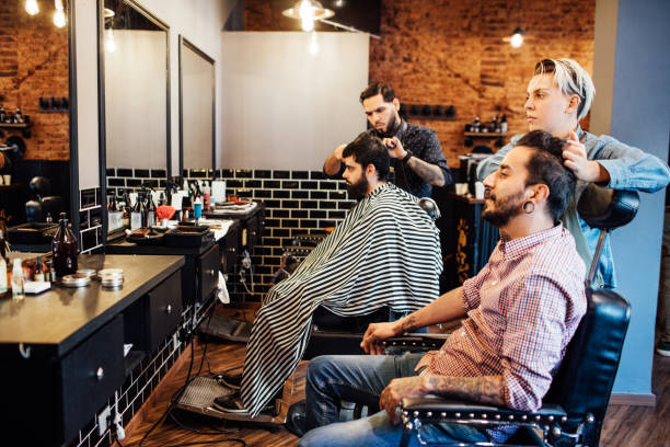 Hairdressers Working On Customers Hair In Salon Stock Photo - Download  Image Now - Hair Salon, Hairdresser, Customer - iStock
