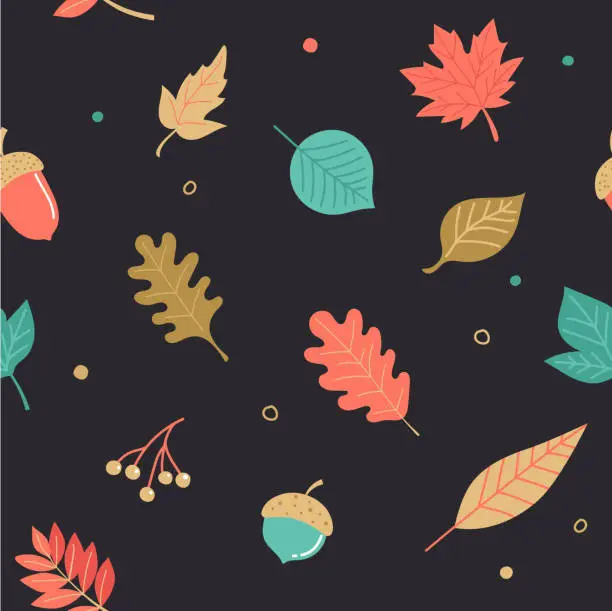 Vector illustration of Hello Autumn seamless pattern