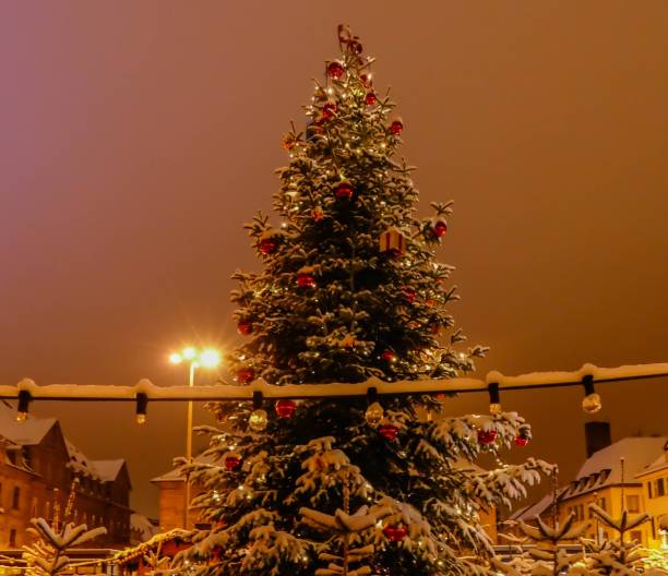 istock Christmas market Erlangen at night 1030259606