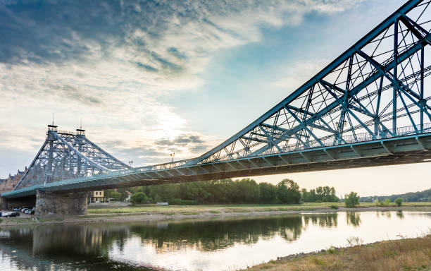 istock Blue Wonder bridge accross the river Elbe 1030263380