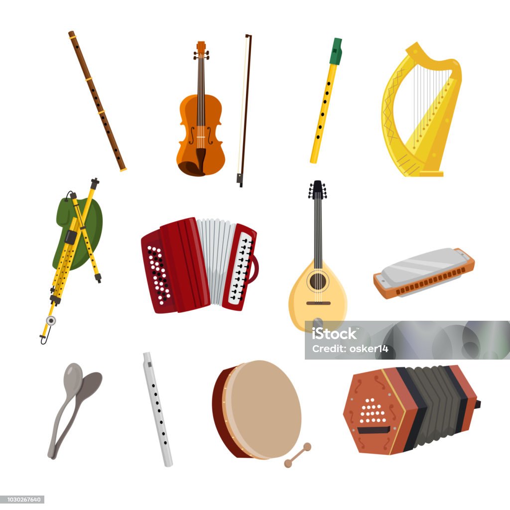 Cuña Grupo Destello Ilustración de Instrumentos Musicales Irlandesas y más Vectores Libres de  Derechos de Instrumento musical - Instrumento musical, Flauta - Instrumento  de viento de madera, Música - iStock