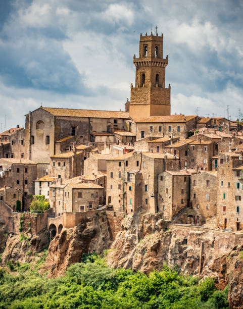 Beautiful town in Tuscany, Pitigliano. Province of Grosseto. Pitigliano is one of the beautiful hill top cities in Tuscany. Pitigliano is one of the beautiful hill top cities in Tuscany. pitigliano stock pictures, royalty-free photos & images