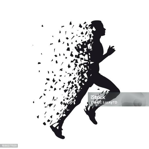 Run Fast Bad Drawing Vector Man Runs Fast Runner In Broken Sketch Style Stock Illustration ...
