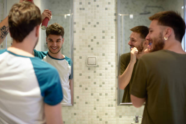 istock Gay couple in the bathroom 1030283788