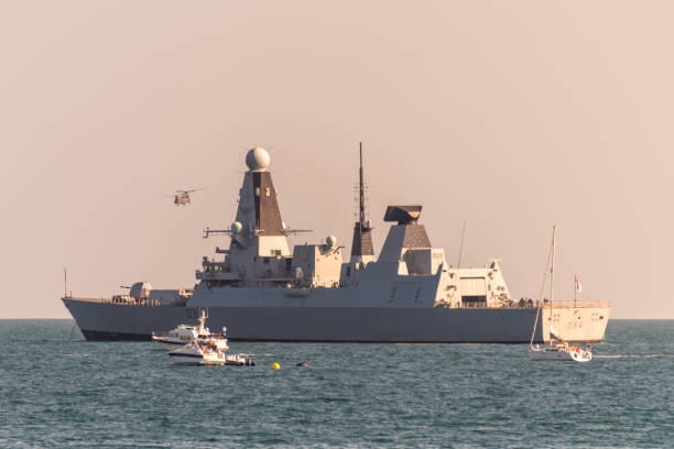 Ho Chi Minh City, Vietnam - February 11, 2023 : Navy Sailors On Board HMS Spey Offshore Patrol Vessel (P234) Of United Kingdom Royal.