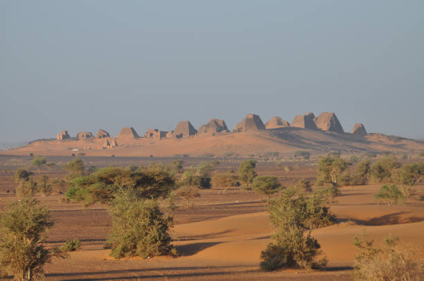 The pyramids of Meroe in the Sahara of Sudan
