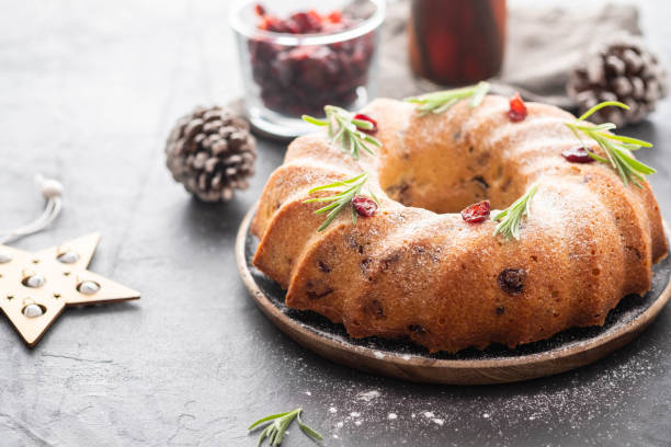 istock Christmas cake with hristmas decorated. Copy space. Christmas concept. 1030292150