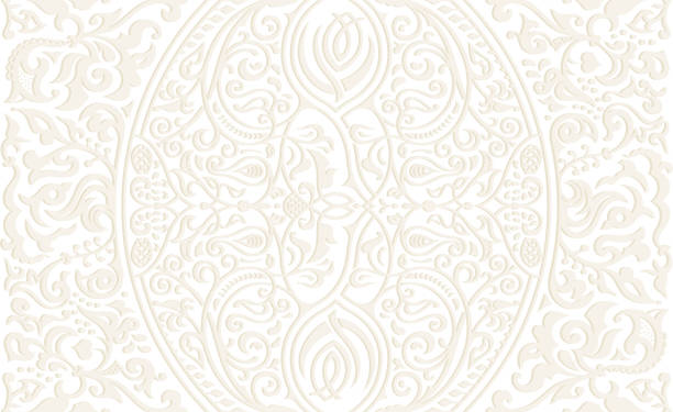 pola mulus vektor dengan ornamen seni untuk desain - arabian peninsula ilustrasi stok