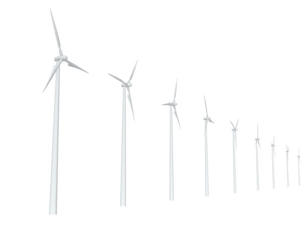 istock Wind turbine isolated on white background 1030294820