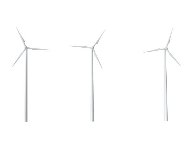 istock Wind turbine isolated on white background 1030294850