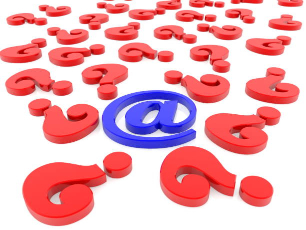 istock At sign in blue color between red question marks 1030295398