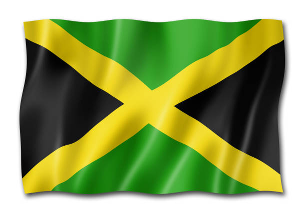 istock Jamaican flag isolated on white 1030295912