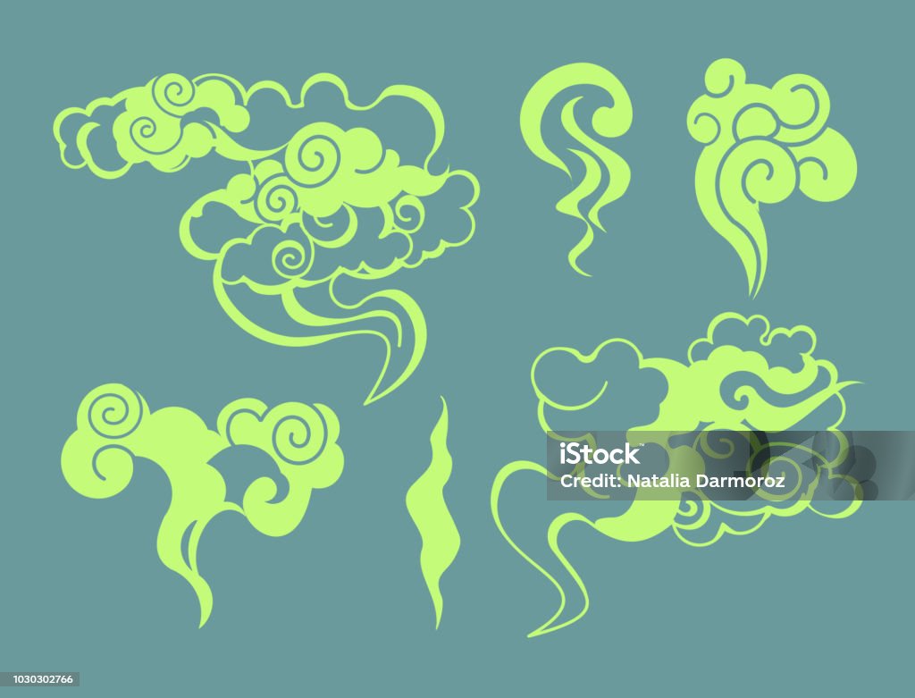 Hình Minh Họa Vectơ Của Khói Hoạt Hình Bong Bóng Mùi Hôi Thối Bộ ...