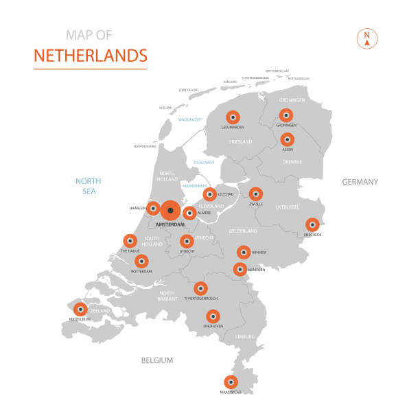 管理部門とオランダの地図。 - symbol infographic circle vector点のイラスト素材／クリップアート素材／マンガ素材／アイコン素材