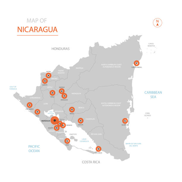 管理部門とニカラグア マップ。 - symbol infographic circle vector点のイラスト素材／クリップアート素材／マンガ素材／アイコン素材