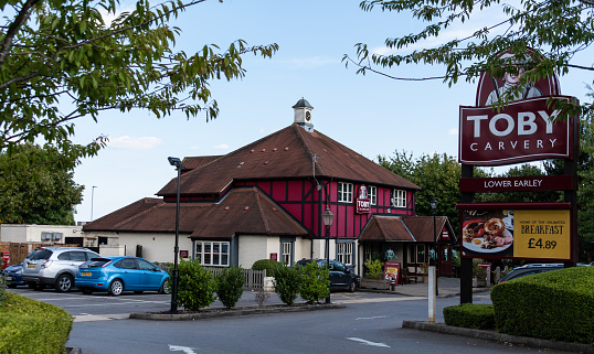Reading, United Kingdom - September 01 2018:   The Exterior of the Toby Carvery pub and Restaurant off Rushey Way in Lower Earley