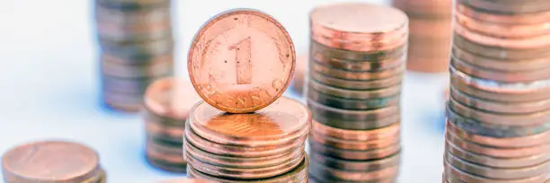 Photo of Panorama of coins of the german mark