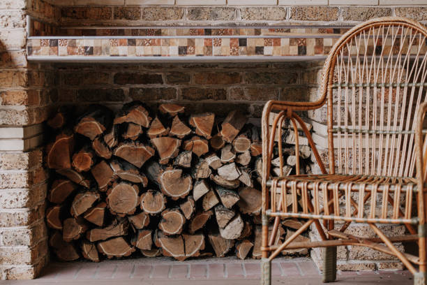istock wicker chair stands on autumn veranda. 1030311158