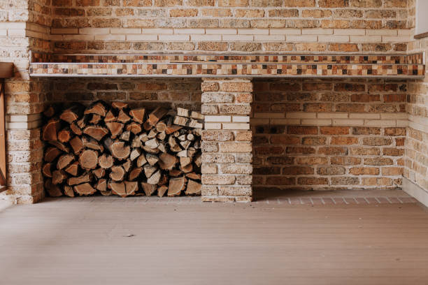 istock Firewood stacked in niche on veranda 1030311172