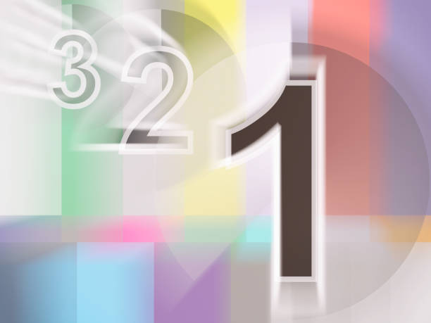 istock Colorful 3d rendering tv screen with numbers 1030314894