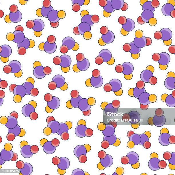 Molecule Pattern Molecular Structure Seamless Pattern With Simple ...
