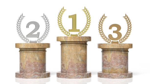3d rendering of Winners podium