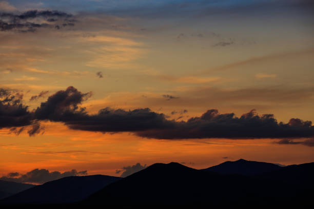 View on twilights in mountains