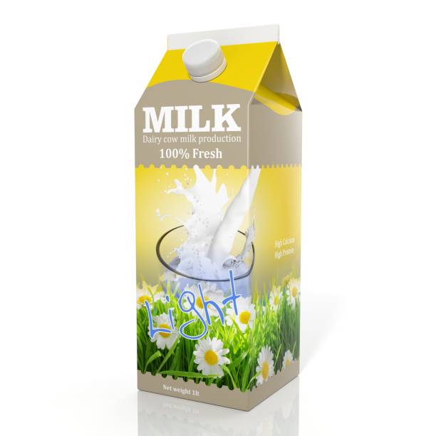 istock 3D rendering of  Milk paper packaging, isolated on white background. 1030319656
