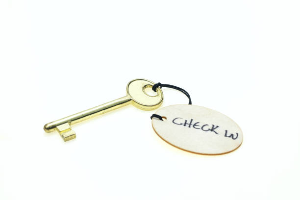 istock Round wooden tag with 