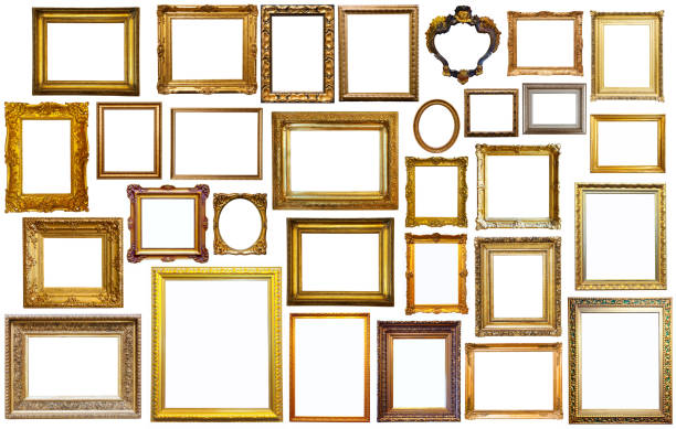 istock set of golden art frames 1030322462